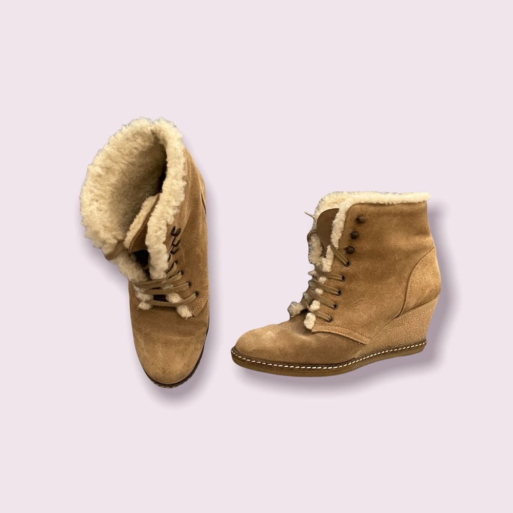 J.Crew Suede fur lined booties